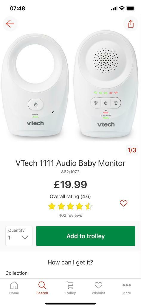 vtech 1111 audio baby monitor